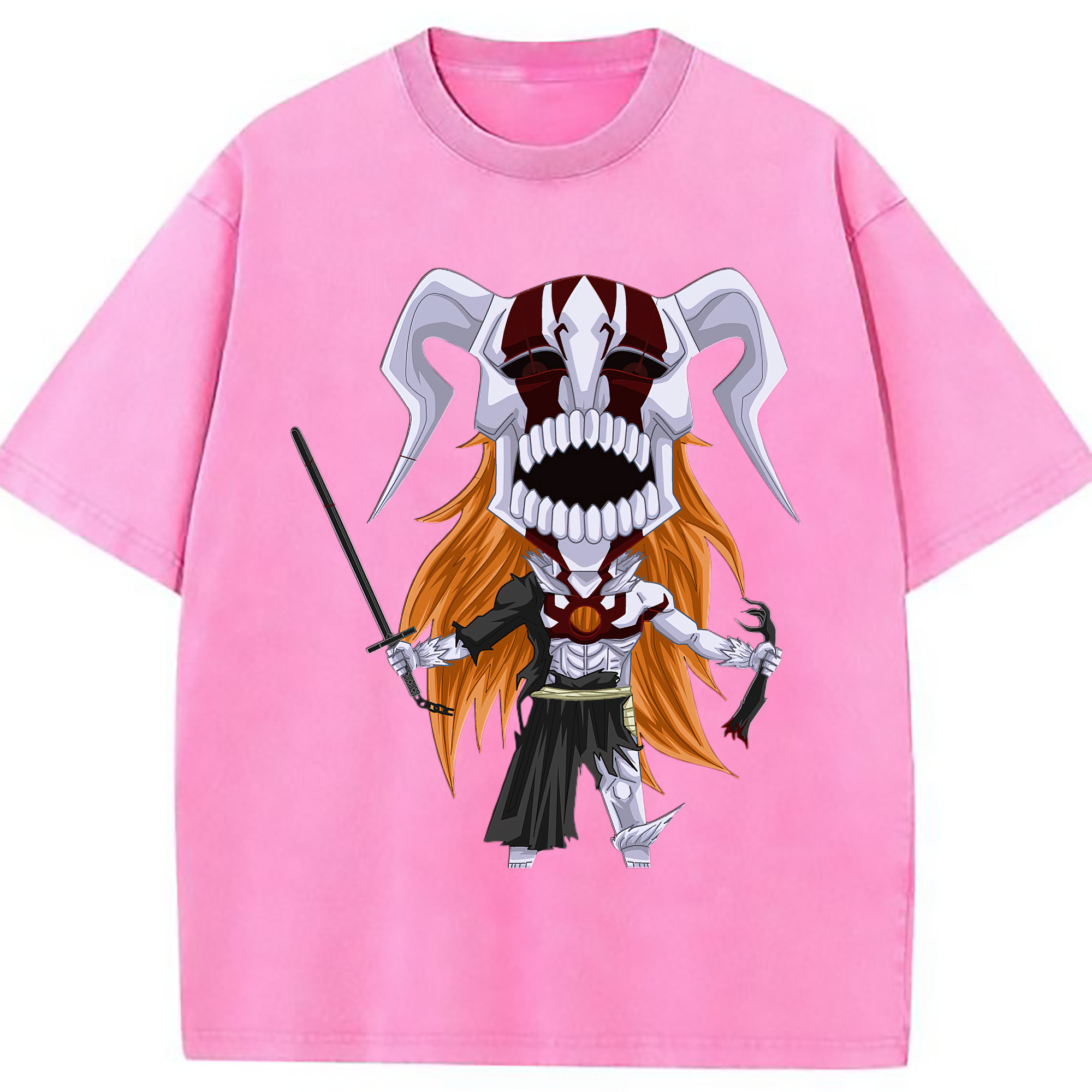 （画像用） ブリーチ 黒崎一護（くろさき いちご）BLEACH Kurosaki Ichigo 綿100% ヴィンテージ風 半袖Tシャツ（フロントプリント）